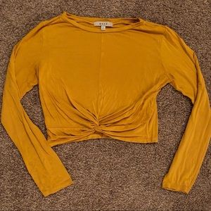 Mustard Long Sleeve Crop Top